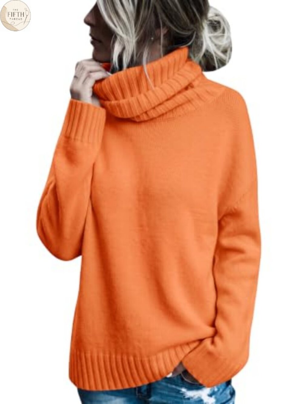 Oversized Turtleneck Cable Knit Pullover Sweater Chunky Knit Top